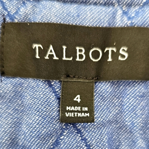 Talbots Fringe Quilted Chambray Jacket Size 4 EUC (Runs small) - Picture 12 of 15